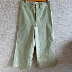 Madewell Wide Leg Trouser, size 26, mint green